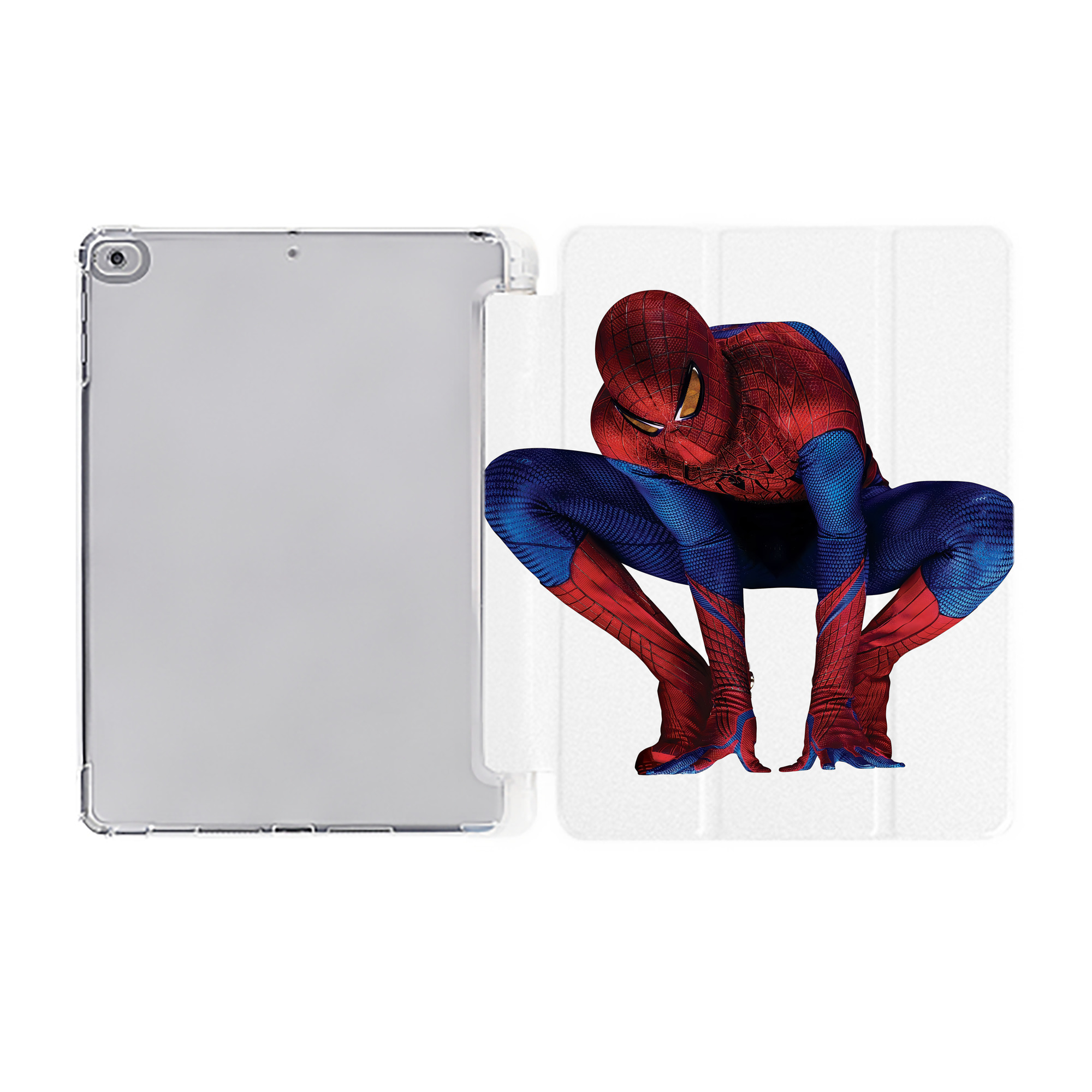 （画像用） Spider Man スパイダーマン IPad ケース ペン収納付き 三つ折りスタンド PUレザー×シリコン 対応機種9.5/10.5/10.9インチ